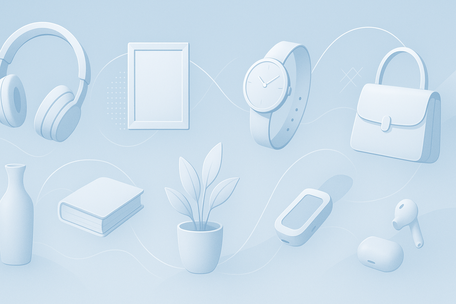 Panoramic banner with generic products